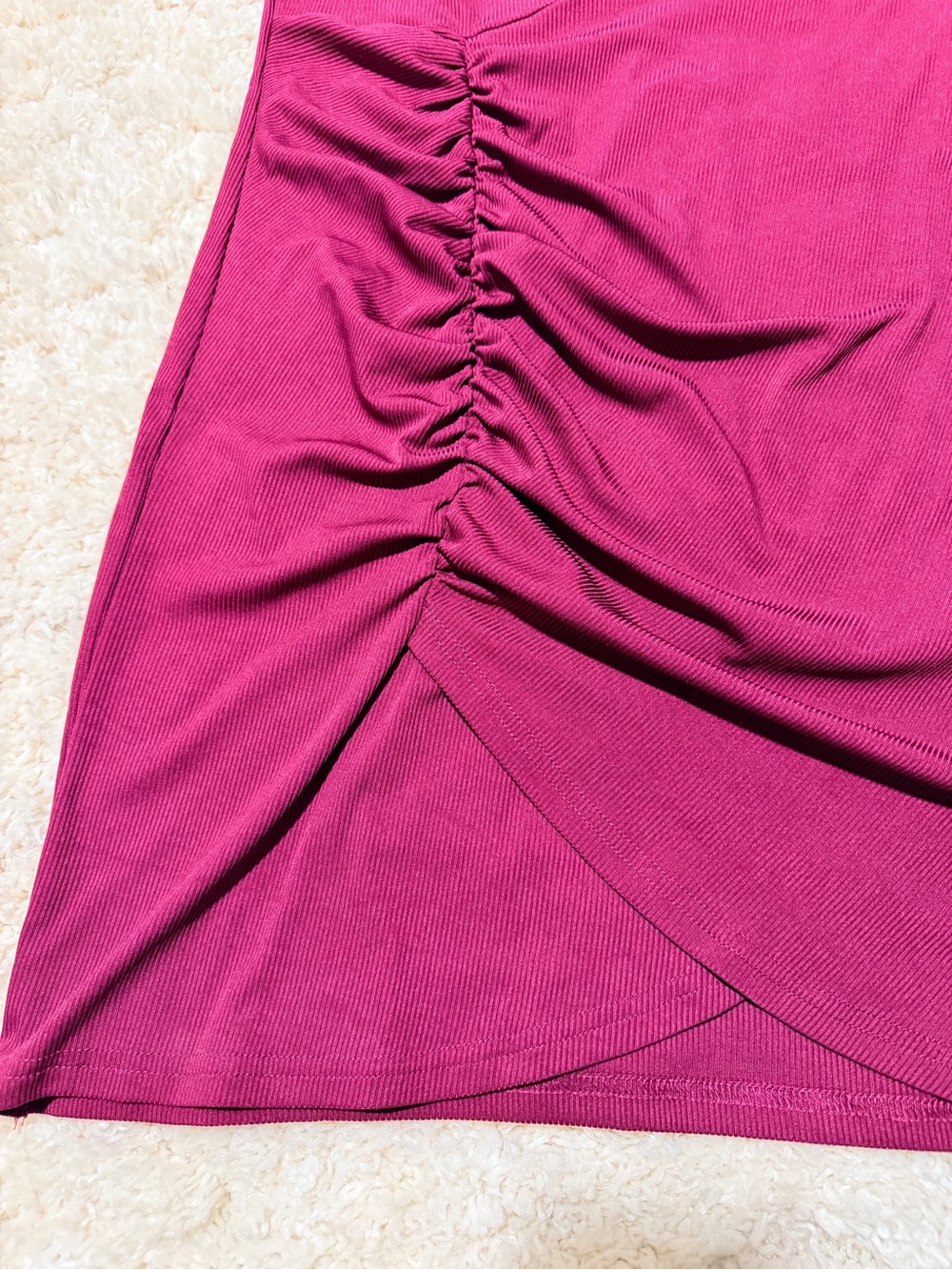 Fuchsia Ruched Tank Dress - Picture 3 of 8